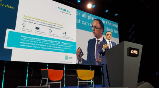 SiemensUSA's tweet photo. Compelling panel at #ONS2018 earlier this year as Siemens’ Leo Simonovich joined Gen. Michael Hayden and former U.S. DHS sec. Michael Chertoff to talk industrial #cyber risk and need for trust. #CharterofTrust. https://t.co/NUNqljQc6m #Recap2018 https://t.co/V9L8METyZv