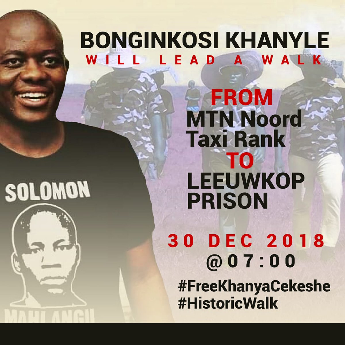 Tyrone_Mkansi's tweet photo. Tomorrow we will assemble at @CityofJoburgZA CBD MTN rank we then proceed to #LueewkopPrison to visit Cekeshe and to Deliver memorandum to the Head of Prison. Cekeshe Must be free!
#ToHellWithUnemployment
#ToHellwithPoverty
#FreeCekeshe
#LongWalkToUnionBuilding https://t.co/o6k3VVpvf8