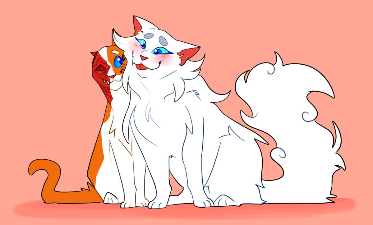 blaakycat's tweet image. Another older drawing. Big fluff :3c #warriorcats #cloudtail #brightheart