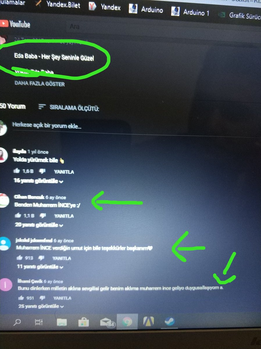 YouTube yorumlarında bugünkü keşfim