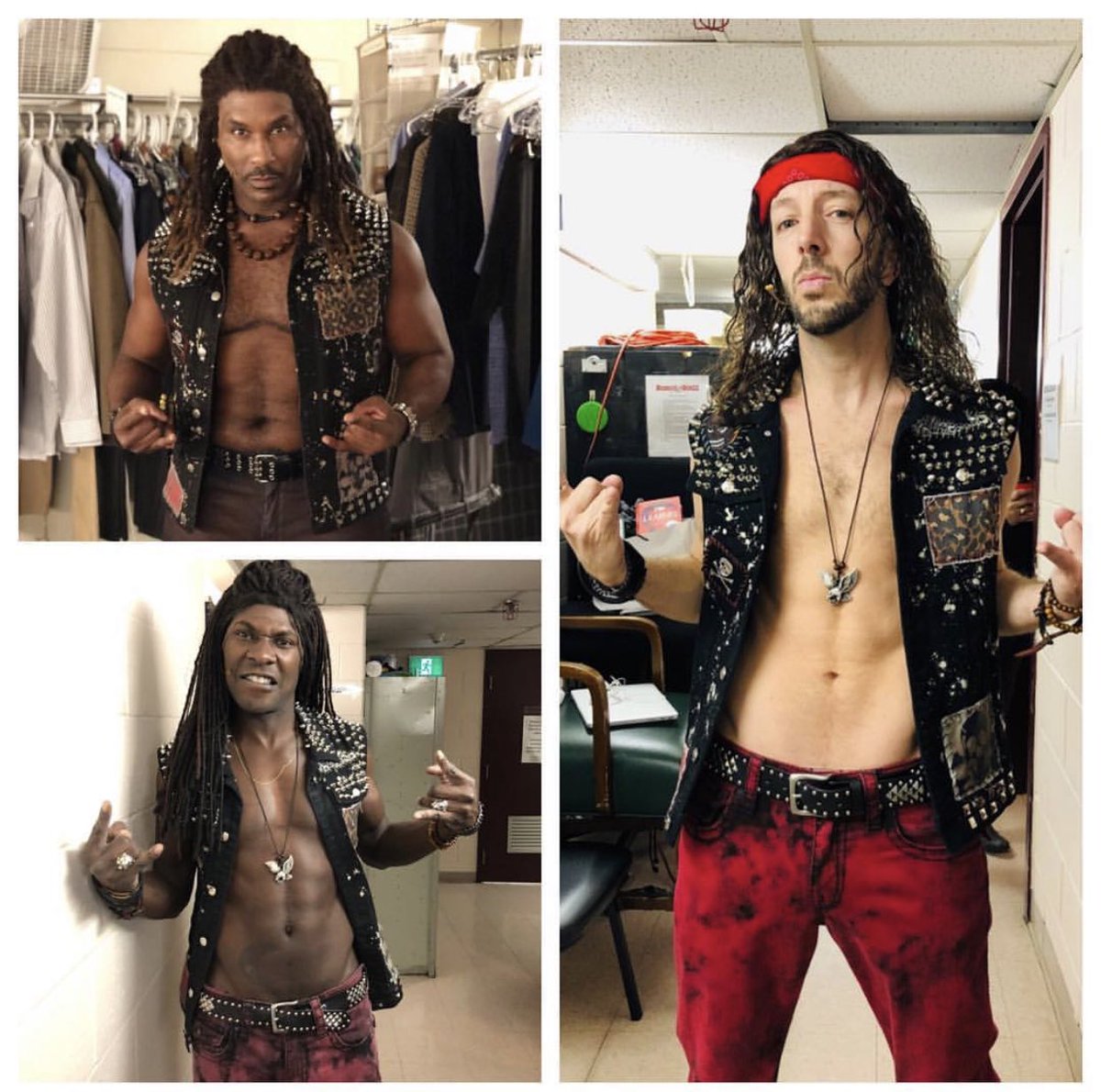 AdultsOfRock's tweet photo. Someone’s making their #Snake debut today!!! Here’s @GolubBrian side by side with original cast member @alanhgreen from #Broadway and Sinclair Mitchell who he is covering today on the #1stNationalTour 🤘 #AdultsOfRock #SORBroadway #SORonTour #SwingSaturday https://t.co/xcty5eFXRf