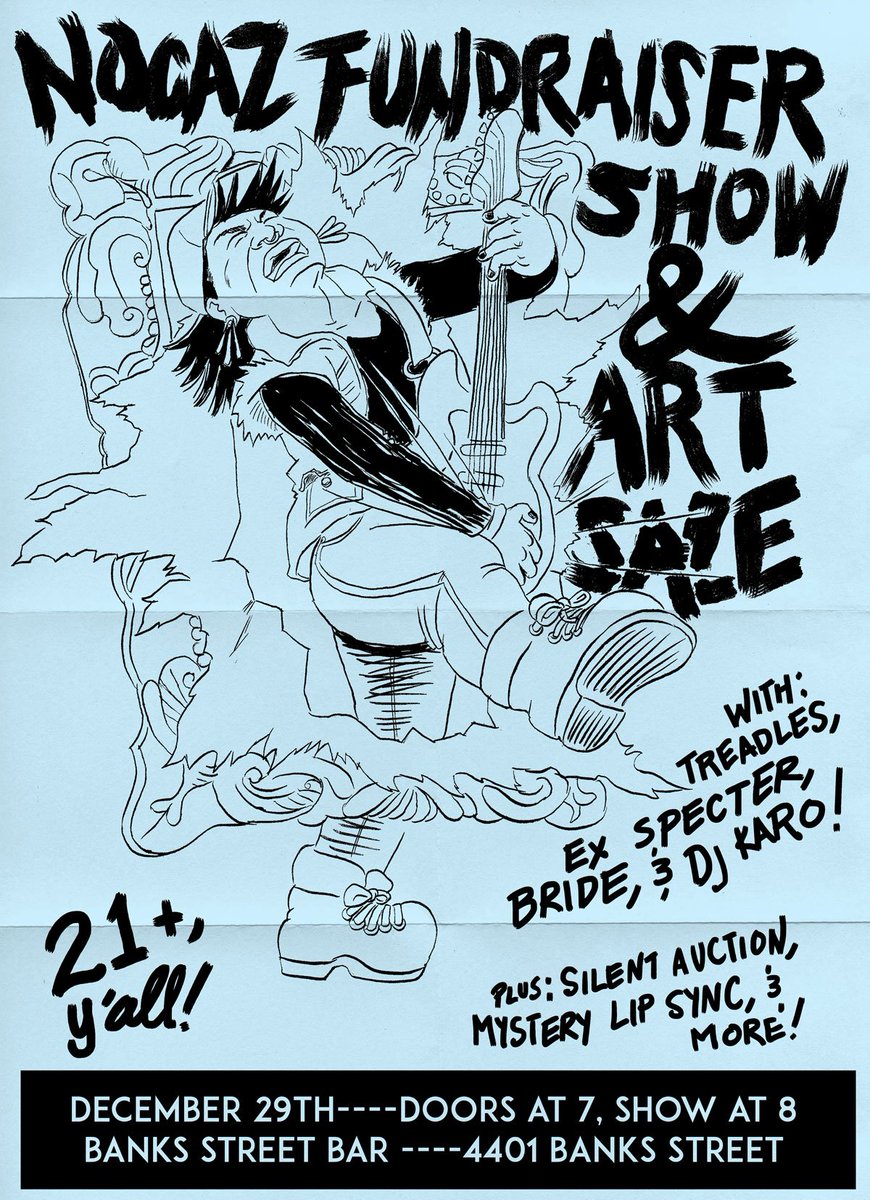 NOCAZfest's tweet photo. Tonight! Doors at 7! Show at 8! Early performance by Erin K Wilson! Music by Bride! Ex Spector! Treadles! DJ Karo! Silent Art Auction for precious items donated by an overwhelming amount of talented people! 25% of the bar goes to NOCAZ 5! SEE YOU THEEEREEEEE https://t.co/3df4iBE1wR