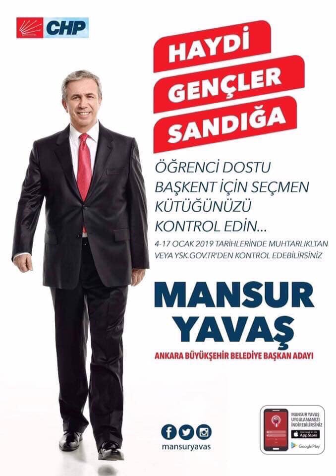 Haydi Gençler Sandığa <a href="/mansuryavas06/">Mansur Yavaş</a> <a href="/tysoNCem/">Tyson Cem</a> <a href="/chpankara1/">CHP Ankara İl Örgütü</a> <a href="/admats/">Riandi Adma Ts</a> <a href="/herkesicinCHP/">CHP 🇹🇷</a> <a href="/chpgenclikgm/">CHP Gençlik Kolları</a> <a href="/MevMas/">⚜ 𝓜𝓔𝓥𝓛𝓤̈𝓣 𝓜𝓐𝓢𝓐𝓣𝓛𝓘 ⚜</a>
