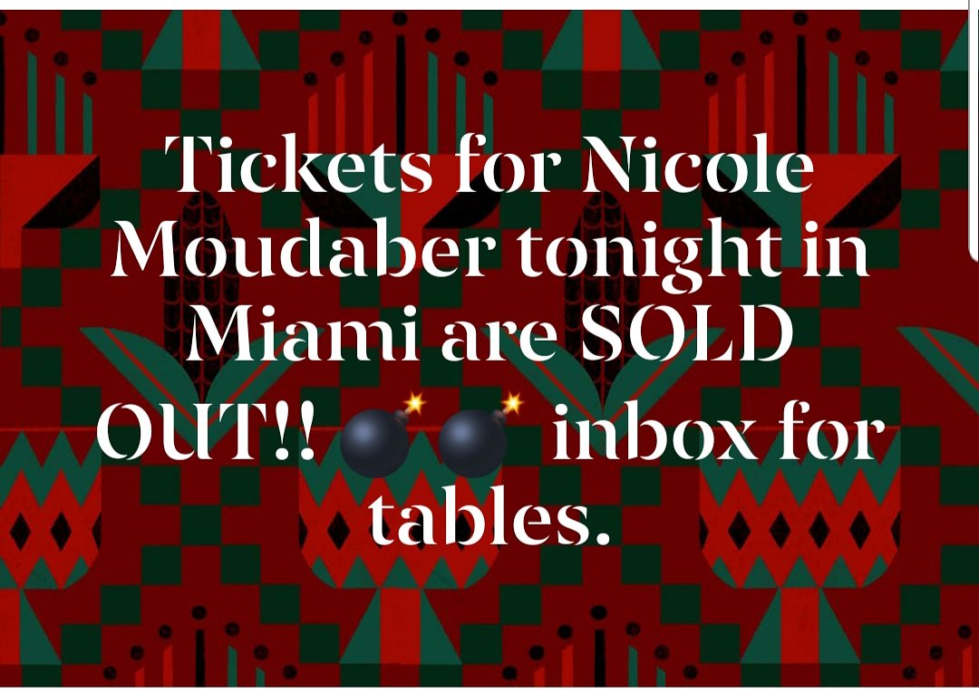 Vixenj0601's tweet photo. Want to see Nicole Moudaber tonight at Wynwood Factory?!
Message me for bottle pricing.
We are sold out of PRE-SALE tickets.
#Elementsofnight #WeOwnTheNight #PromoCodeEon #MiamiEvents #MiamiParties #HumansAlike #WynwoodFactory #WynwoodMiami #NicoleMoudaber https://t.co/ccGid1Ymk4
