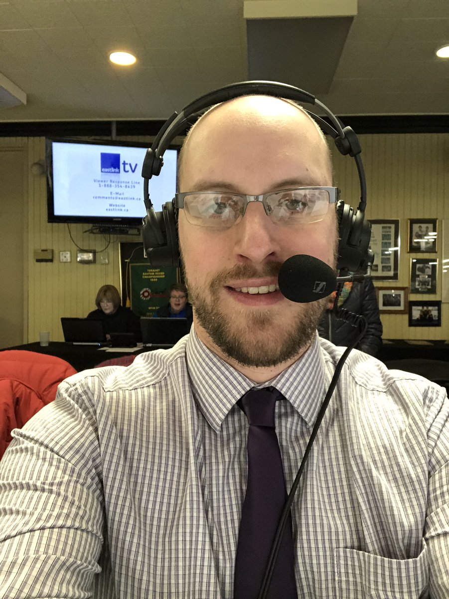 Announcer selfie! Live U21 curling on <a href="/Eastlink/">Eastlink</a> Community TV now! Tune in!