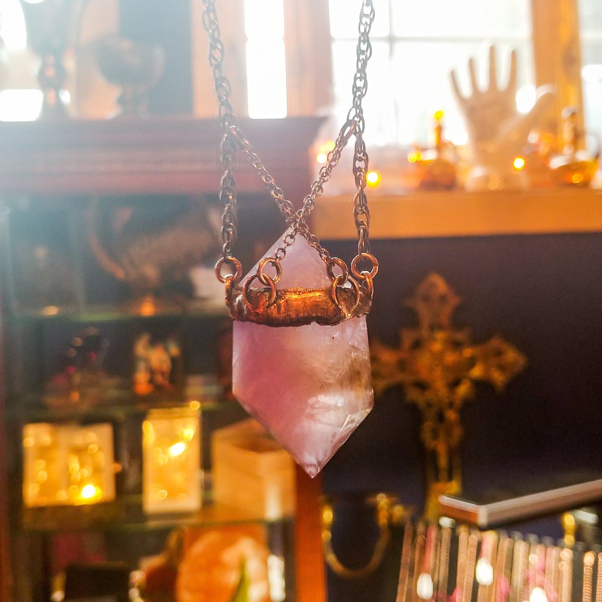 New addition to the family. Come and see it today at Bohemian Candle in Newport Oregon
.
#oregonsmallbusiness #shopsmall #shophandmade #handmadejewelry #handmadewithlove #crystaljewelry #ametrine #stunningjewelry #statementnecklace #witchythings #oneofakindjewelry
