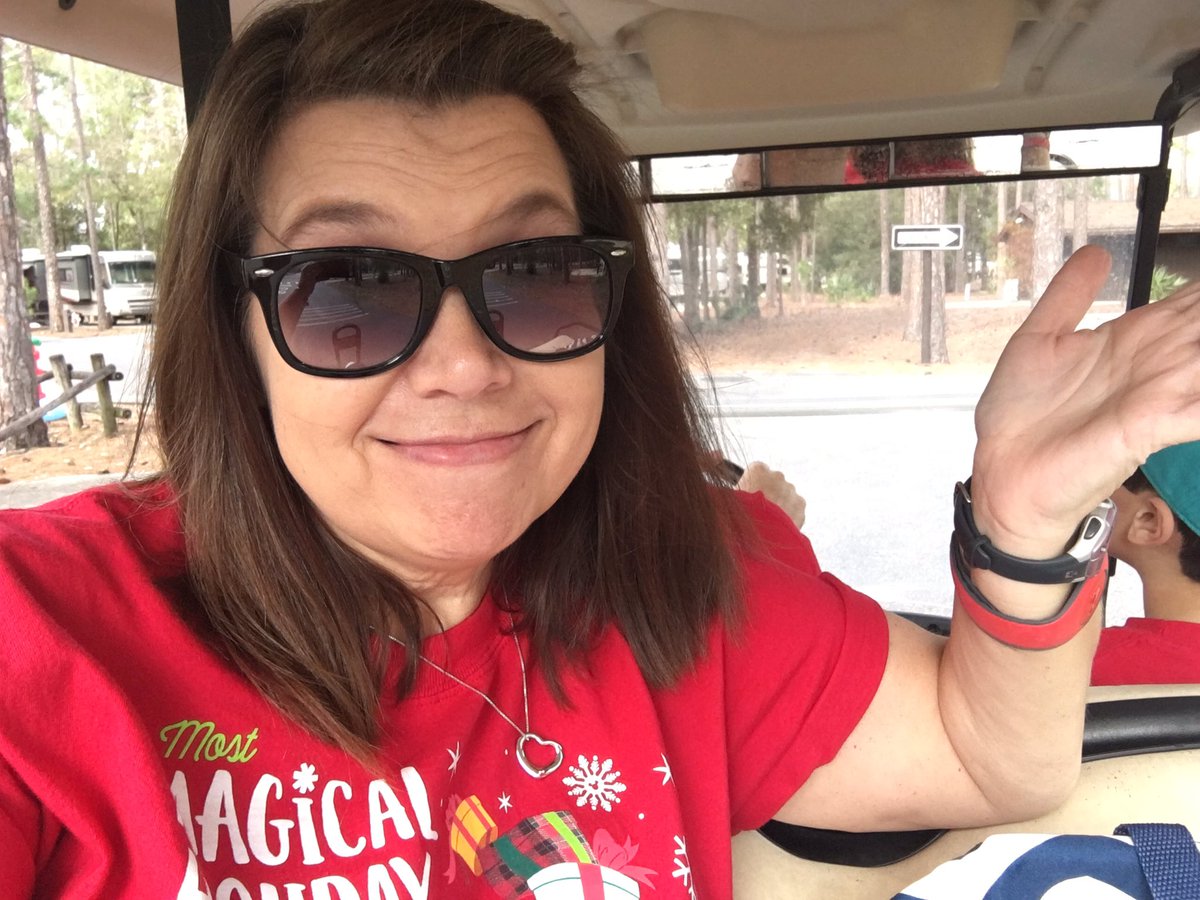 MouseLifePod's tweet photo. And now a ride around in the golf cart. I usually end up in the backseat. 😂 ~Kathy K #RidingBackwards #GolfCartLyfe #FortWilderness #DisneyNewYear #MouseLifeAtDisney https://t.co/vATaWIF9dP