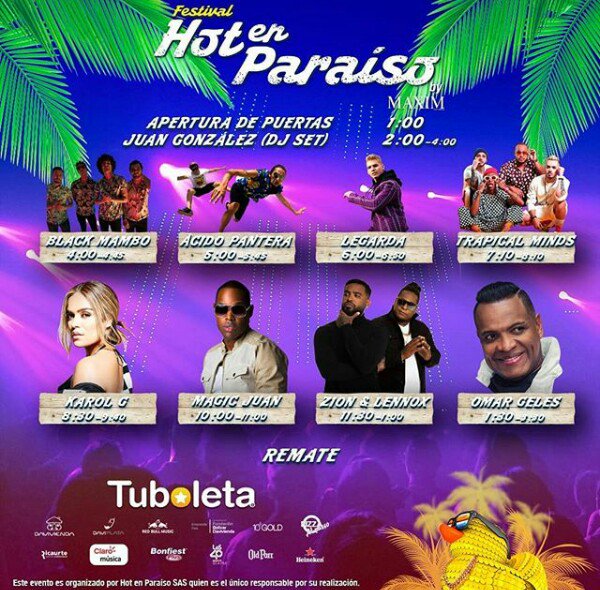 Y del Heisel, pasamos a @JUANCAORTIZ14 y <a href="/Roberto_Cardona/">Roberto Cardona</a> directamente desde <a href="/HotenParaiso/">#HotEnParaiso</a> 

#HotEnParaiso 

Aquí los horarios de todas las presentaciones
⬇⬇⬇