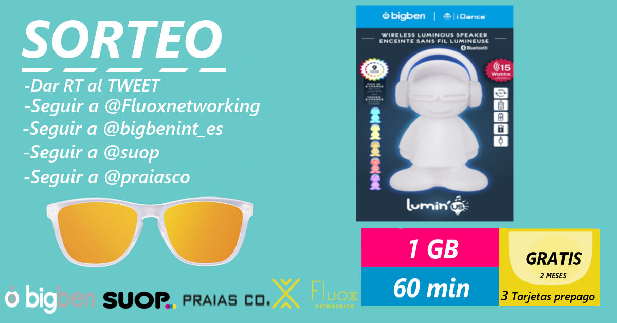 FluoxNetworking's tweet photo. 🔥#SORTEO 🔥

👉REQUISITOS: -Follow @FluoxNetworking @bigbenint_esp @suop @praiasco                               -RT a este TWEET 

✅ 5 GANADORES

🔴06/01/2019🔴

 😎#SorteoFluox 😎 https://t.co/NISuKOEzQF