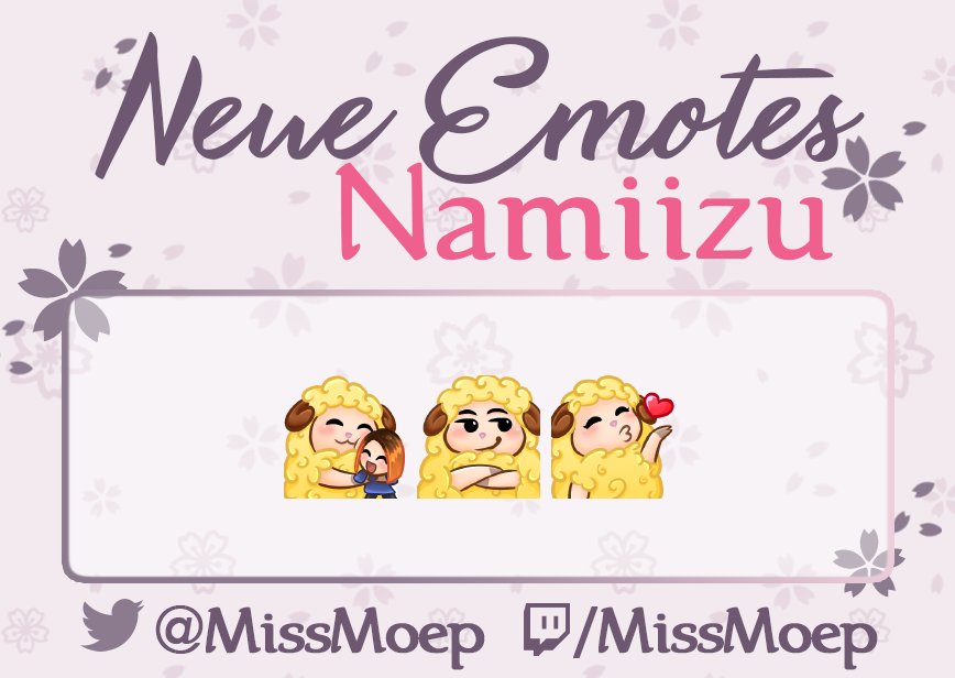MissMoep's tweet photo. Es gibt wieder neue Emotes für @NamiizuTTV 🐑
Man sieht richtig wie ich mich verbessert habe. :3
Finde sie ultra süß und hoffe euch und ihrer Community gefallen sie auch. :3
Viel Spaß mit den neuen Schafis ♥ Määh!
#twitchemotes #twitchemote #twitchemoteartist #emoteartist https://t.co/PxlvYB3RwM