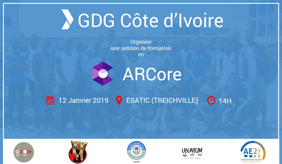 gdgcocody's tweet photo. #GDGCIV début des activités le 12 janvier 2019 avec la #teamArcoreciv #arcore https://t.co/7fTNGlOwaP