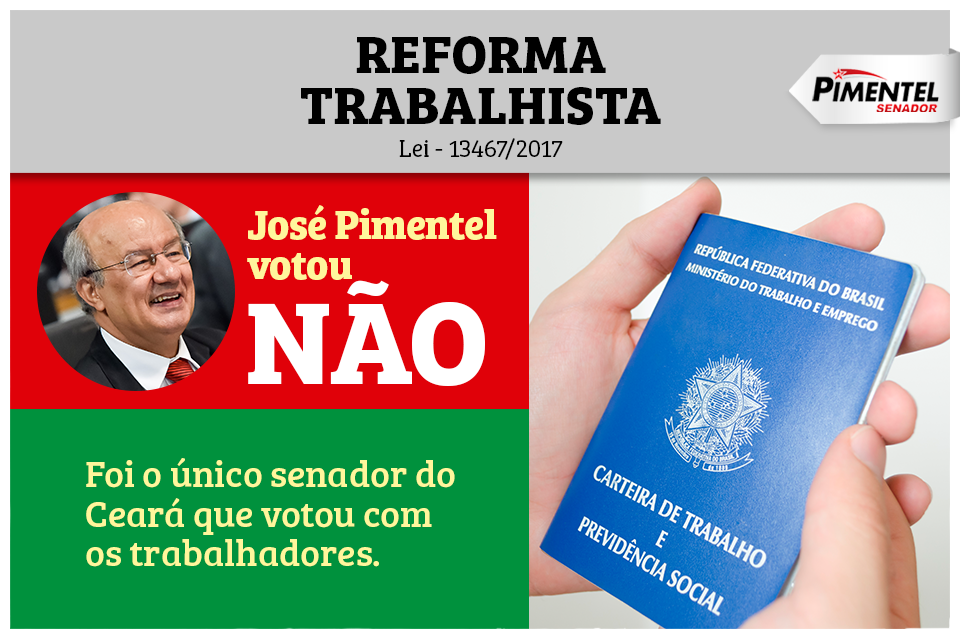 Senador José Pimentel foi o único senador do Ceará que votou com os trabalhadores dizendo "NÃO" à Reforma Trabalhista. Leia mais ➡ bit.ly/prop-pimentel
.
#ReformaTrabalhista #SenadorJoséPimentel #SenadorDosTrabalhadores #SenadorDoCeará