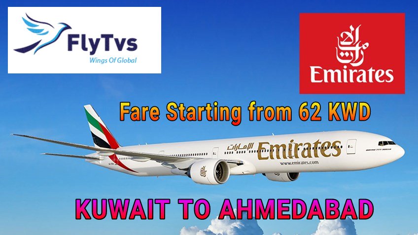 Limited seats left     
Book a Ticket Kuwait To Ahmadabad by Fly TVS on Emirates Airline by clicking the link below or call to our 24 HRS sale support number below.
flytvs.com
Sale Support :- 22430222/333
Mobile No : - 99992352/62
Support@flytvs.com