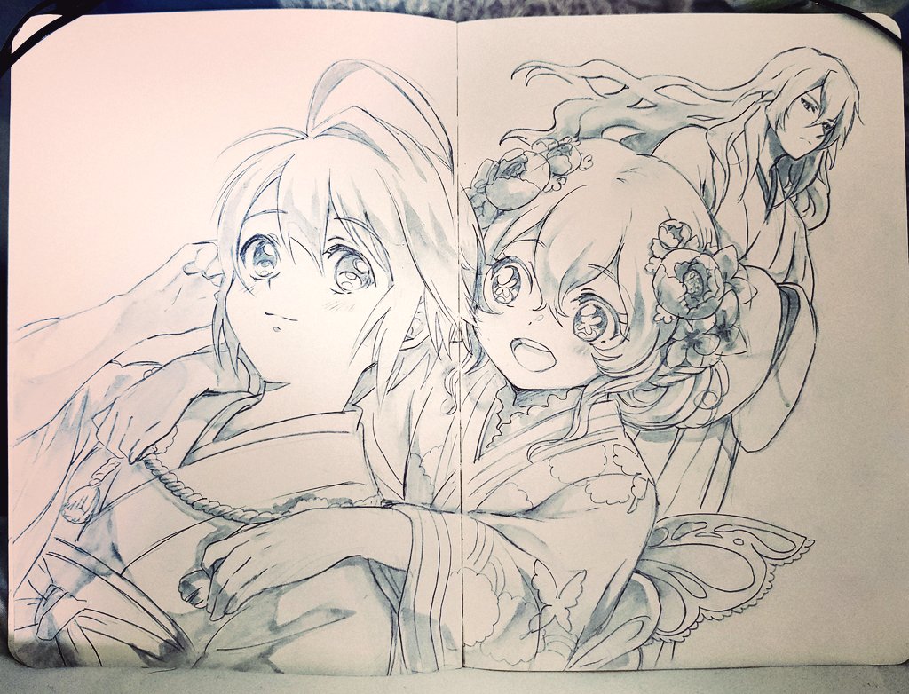 Wataru, Iroha, and Touwa for New Years. 