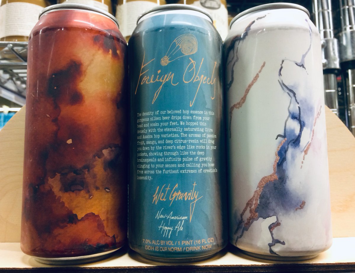 PremierBeer's tweet image. A trio of #ForeignObjects IPA&apos;s have arrived! They were canned 3 days ago 😱!!! Wilful Delusion of False Perceptions, Fascination Street, and our personal favorite Wet Gravity makeup the entourage