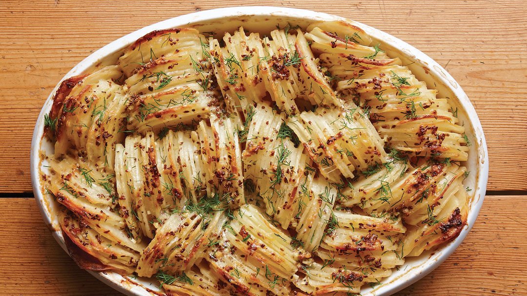 RonneDay's tweet photo. Looking for a #potato #recipe for New Year's? Try this #Hasselback #Gratin. With #mustard and #dill, it's a new twist on an old favorite! https://t.co/lFwdQWaGGi https://t.co/eLMyYuD7kj