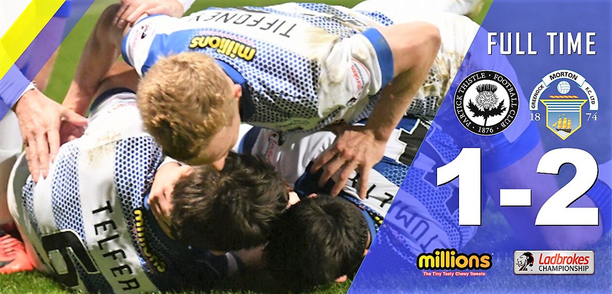 FT: Partick Thistle 1-2 Morton. <a href="/TelferCharlie/">Charlie Telfer</a>'s late goal earns Jonatan Johansson and the Ton a massive three points at Firhill. A great way to end 2018! 🎆