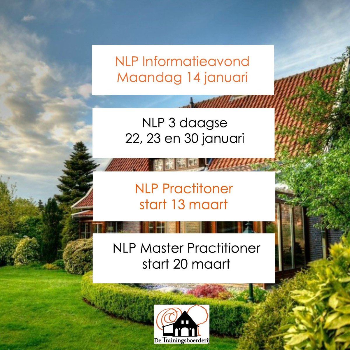 NLPTwente's tweet photo. Ook in 2019 weer volop #nlp op #detrainingsboerderij.
Omdat het werkt! #communicatie #persoonlijkleiderschap #oudennieuw #GelukkigNieuwjaar https://t.co/VWwr1Pjthp