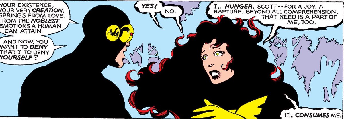 phoenixsource's tweet image. "Know nothing of love? Jean, you are love!"
—Jean Grey and Scott Summers in Uncanny X-Men (1963) #136