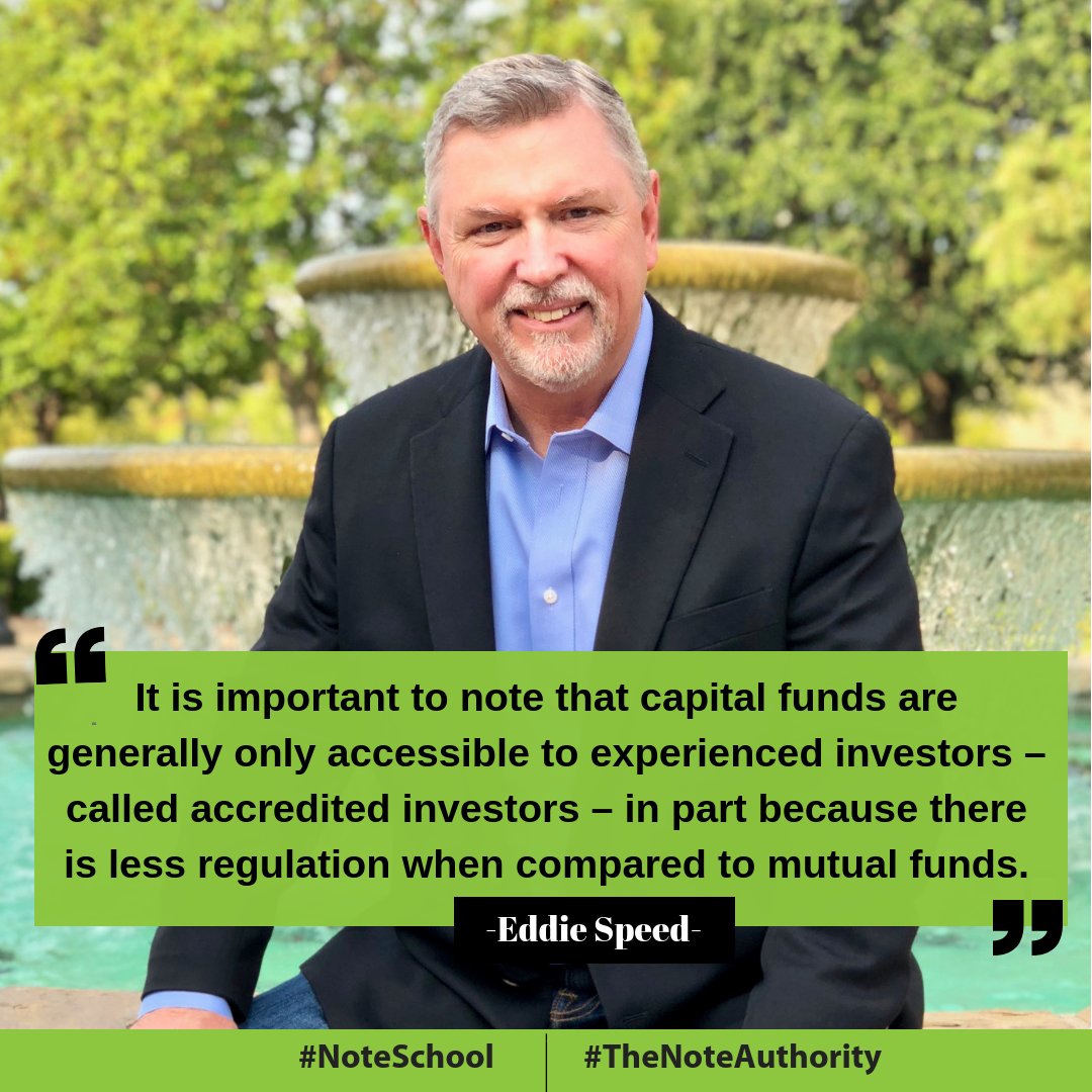 TheNoteSchool's tweet photo. Capital funds are most often established as private investment limited partnerships that are open to a limited number of accredited investors.
.
.
.
#NoteSchool #TheNoteAuthority #NPMasterMind https://t.co/lmjU9Pwbkj