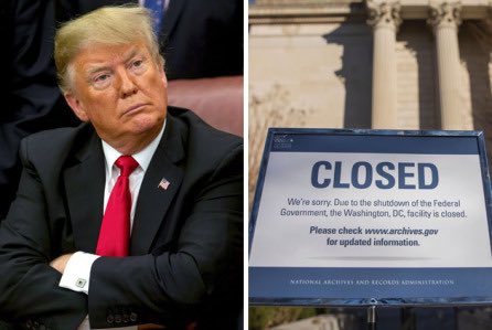DisavowTrump20's tweet photo. Donald Trump has never had to take  responsibility for the consequences of his actions but he finally has a boss—it’s us,b the American people! 

RETWEET if you blame Trump for the government shutdown! #TrumpShutdown https://t.co/5rHAKOIPIR