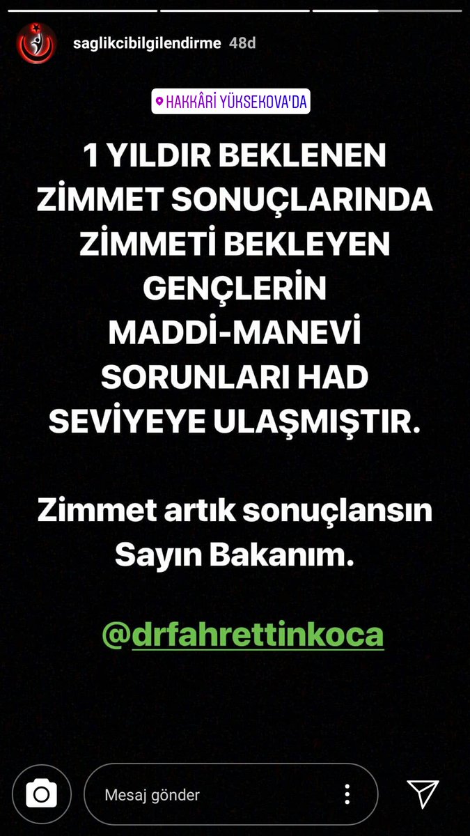 <a href="/drfahrettinkoca/">Dr. Fahrettin Koca</a> sayın bakanım aylar oldu hala zimmete düşmedik gıdım gıdım zimmete düşürmeyin toplu düşme yapın artık. Arkadaşlarımız altıncı maaşlarını aldılar biz hala zimmete düşmeyi bekliyoruz bu haksızlık değil mi? Adil davranılsın kimse kimseden üstün değildir