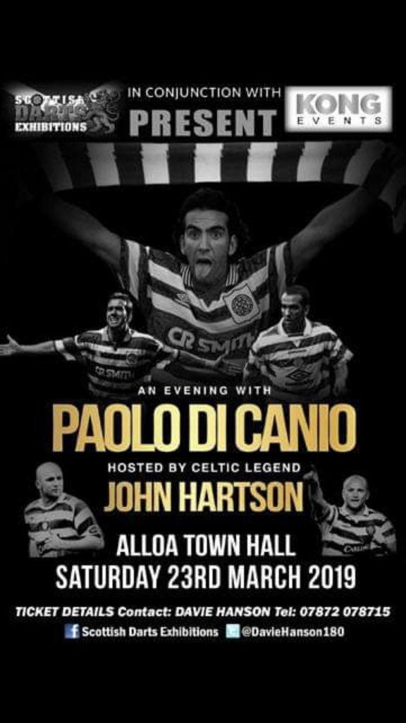 Paolo Di Canio Live ⚽️ Alloa Town Hall Scotland 🏴 Saturday March 23rd Hosted By Celtic Legend John Hartson, Tickets Available ⚽️ @celticfcbloke @celticstarpod @CelticFC @CelticFCSLO @JohnHartson10 @KongEvents @CelticTV @celtic @CelticStarMag RT Please
