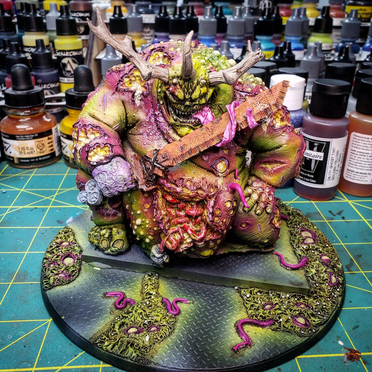 Wip great unclean one. A little more progress. 
#wickedgamingstudios 
#greatuncleanone 
#nurgle