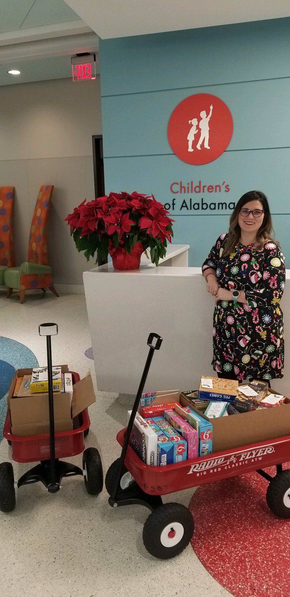 Proud of our SMS 6th grade students. Mrs. Johnson’s enrichment had the vision and plan to make Christmas special for kids at Children’s Hospital. Through their board game drive we were able to deliver 2 wagons of board and card games to Children’s Hospital.❤️ #kidswithbighearts