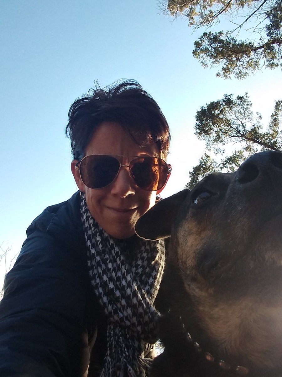 Ms_Gazella's tweet photo. Six years ago today I picked up this cutie at Austin Pets Alive, a no-kill rescue shelter. Gracie has been a great little pal and a fun hiking buddy! We celebrated yesterday with a hike at Lake Georgetown, before this weekend's cold weather! 🐕🐾#muttsaremagnificent https://t.co/jbPGfn52Yi