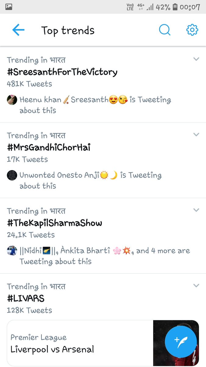 aanvindersingh's tweet photo. #SreesanthForTheVictory 

Is trending with 481k+ tweets

Keep tweeting guys..

19k more.. 

@ColorsTV https://t.co/eX2ehCPGAT
