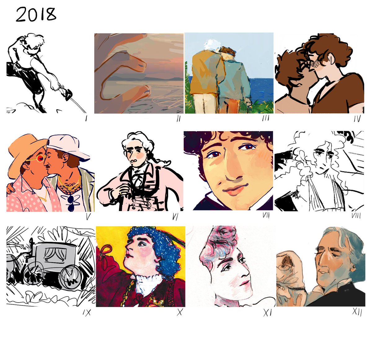 ive been sick since christmas but heres my art summary ! i hope to be able to draw more in 2019, good luck to all of us ? 