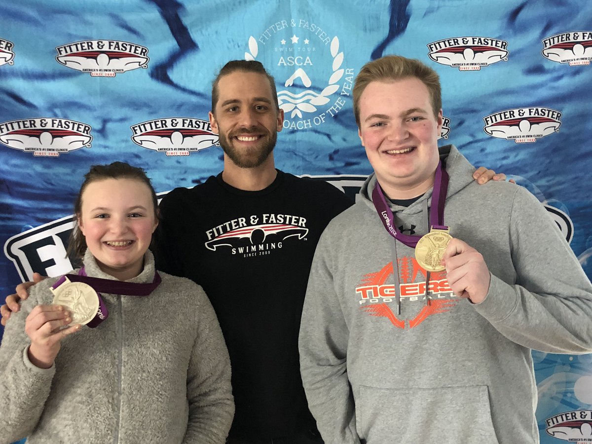 Excellent opportunity for our kids to enjoy high-altitude training with Olympian <a href="/Nick_Thoman/">Nick Thoman</a> at today’s <a href="/FitterAndFaster/">Fitter & Faster Tour</a> clinic! Added bonus: great poolside conversation with @chrissycalain 🏊🏻‍♂️🥇🏊🏻‍♂️🥈🏊🏻‍♂️