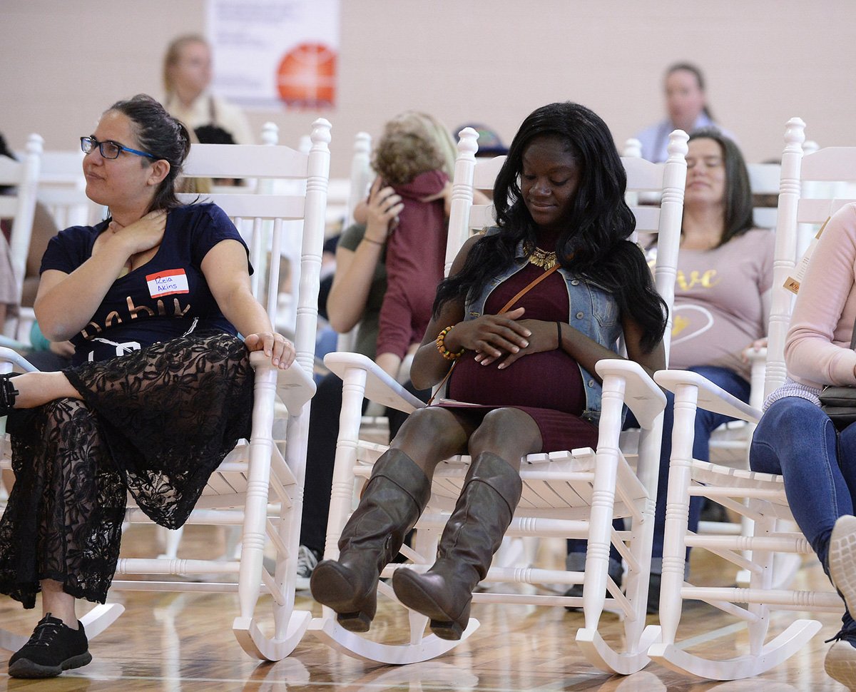 Op_Homefront's tweet photo. 2018 Favorite Moments: @CrackerBarrel surprised 100 military moms-to-be by presenting each of them with one of the brand's iconic rockers at a special Star-Spangled Babies shower we hosted in Colorado. See the moment at https://t.co/1kStgY9KyG . #GivingStrength https://t.co/COTV9FlL3O