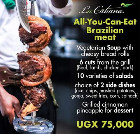 Earthfinds on Twitter: "La Cabana Restaurant, the only premium & Ritzy  Churrasco grill in #Kampala, invites you to come & indulge the unlimited  meats that have been marinated & grilled with full
