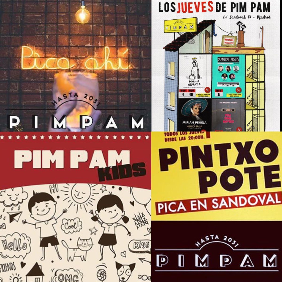 pimpammadrid's tweet photo. 2018 ha sido un gran año: hemos cumplido 2 años, renovamos nuestra sala y nuestra carta, disfrutamos de #pimpamkids, “Los jueves de #pimpam” con actuaciones, Microteatro y mucho humor, #pintxopote y vosotros... porque sin vosotros no hay #pimpam!
Gracias!!! #sandoval15 #madrid https://t.co/vOpOp62u7S