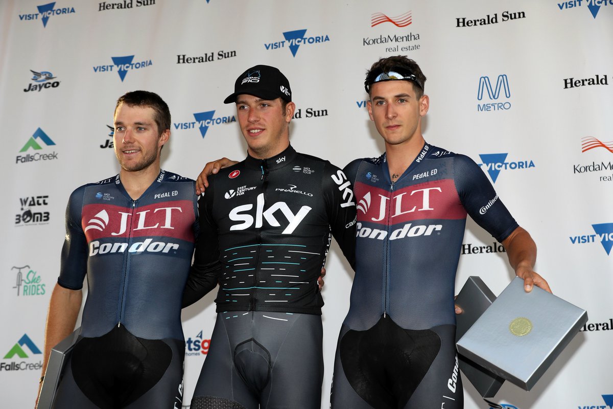 Prologue - Herald Sun Tour, Melbourne, 2017, Alex Frame and Brenton Jones finish second and third.
(📷 Con Chronis)