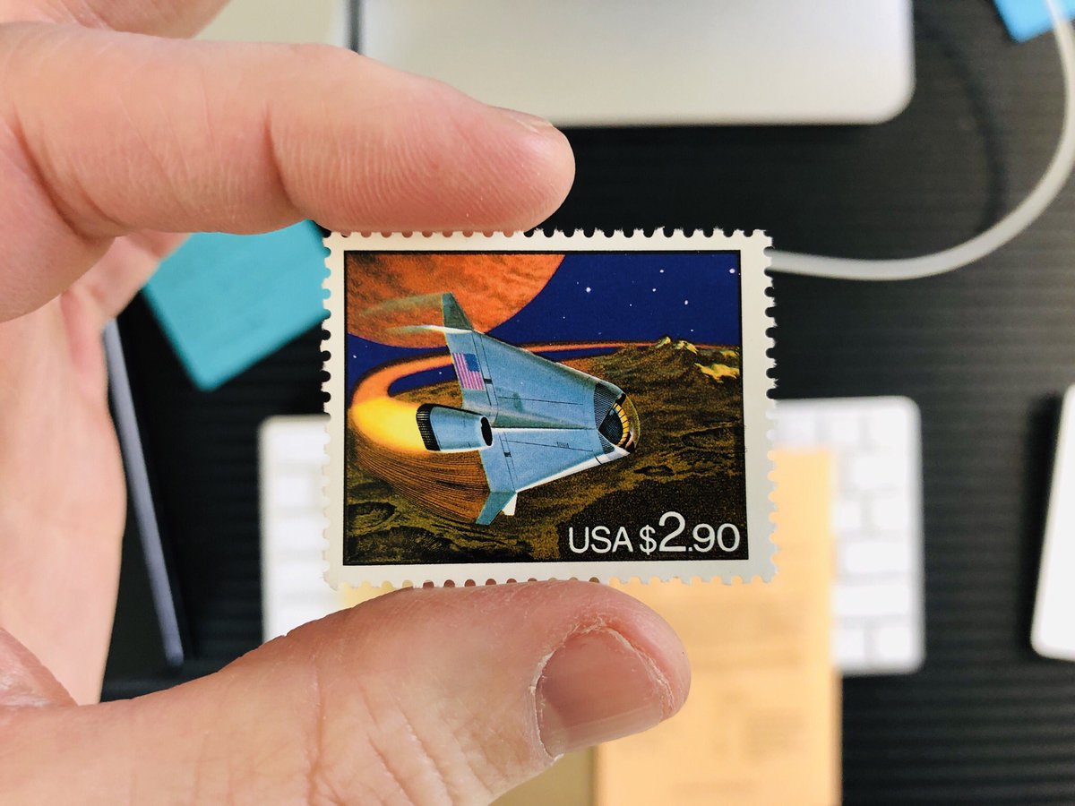 A while back, I shared a set of stamps depicting the future of the postal service - off-world, no less - and remarked at how charmingly naive the idea was. And yet, this: a future space shuttle. With NASA in the state it is, it’s hard to see this as anything but bittersweet.