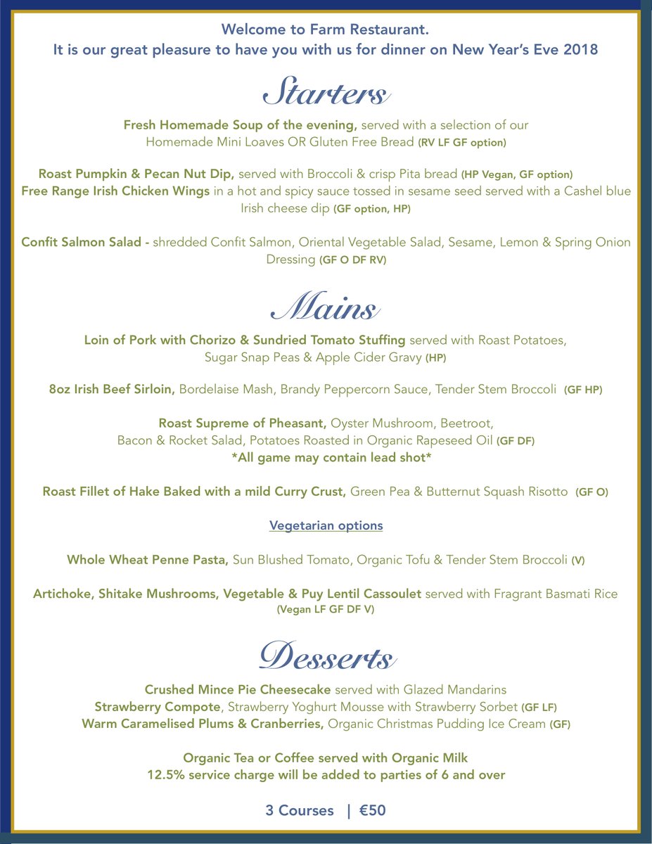 Made #NYE 🎉 #Dinner plans? Join us at The Farm, we have a delicious 3 course menu for only €50.00. Reservations can be made by phone 📞 01 671 86 54, email 📩 hello@thefarmfood.ie, or online: thefarmfood.ie/book-a-table
#NYF #FarmRestaurant #LocallySourced #Organic #Food #Dublin
