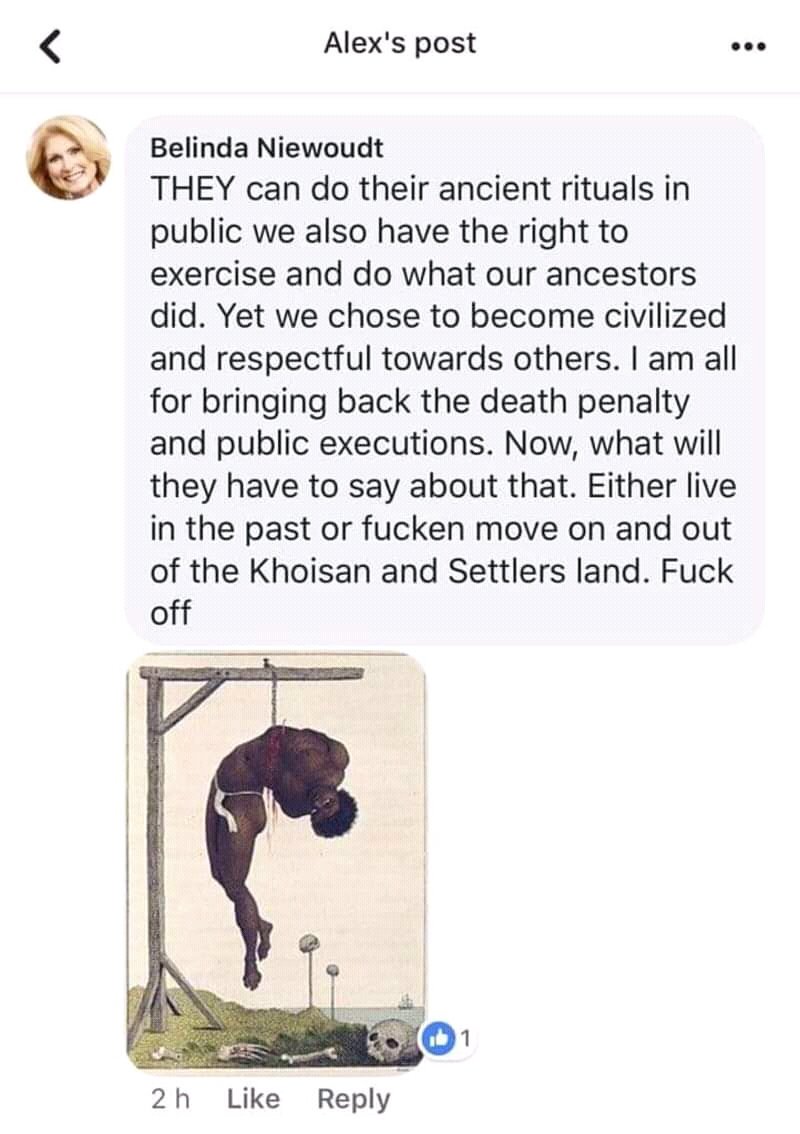SimonMangena3's tweet photo. This racist woman need to be taught a very good lesson, we have no space for this kind of racist people here in South Africa. https://t.co/oVWUt1Ri3w