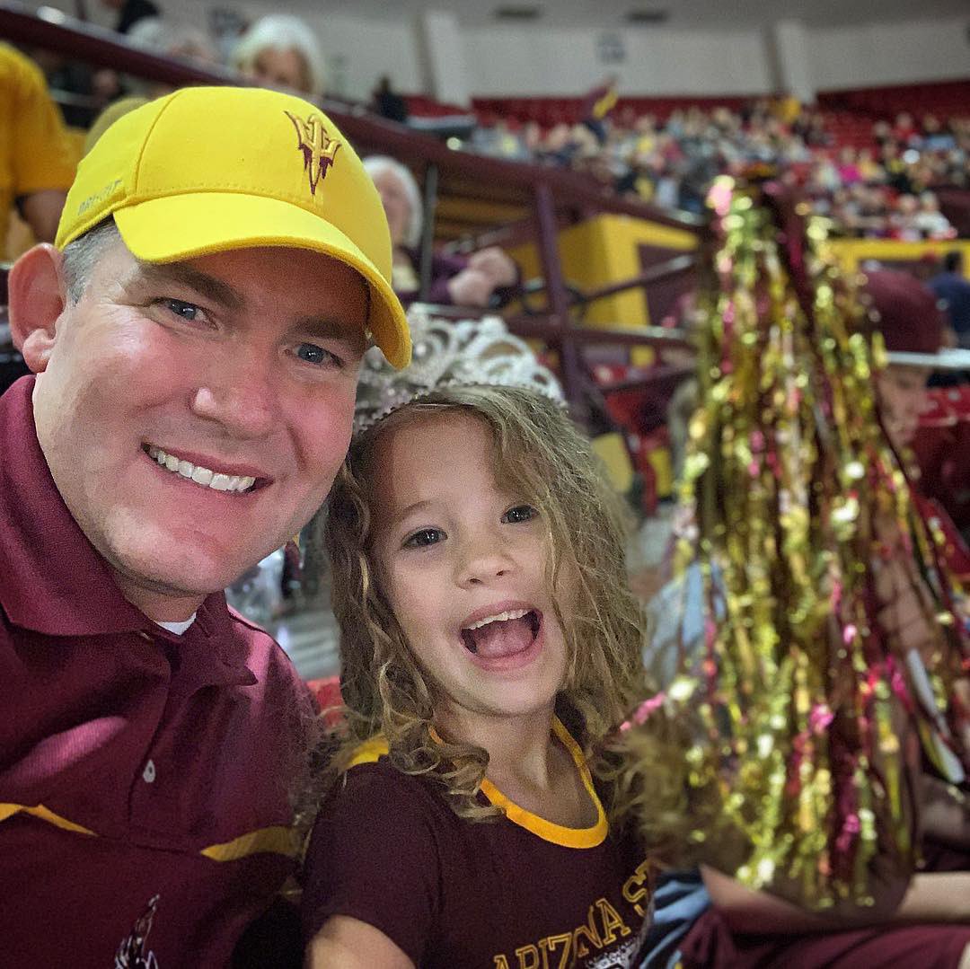 Devil princess at her first game! #forksup #godevils #ASU