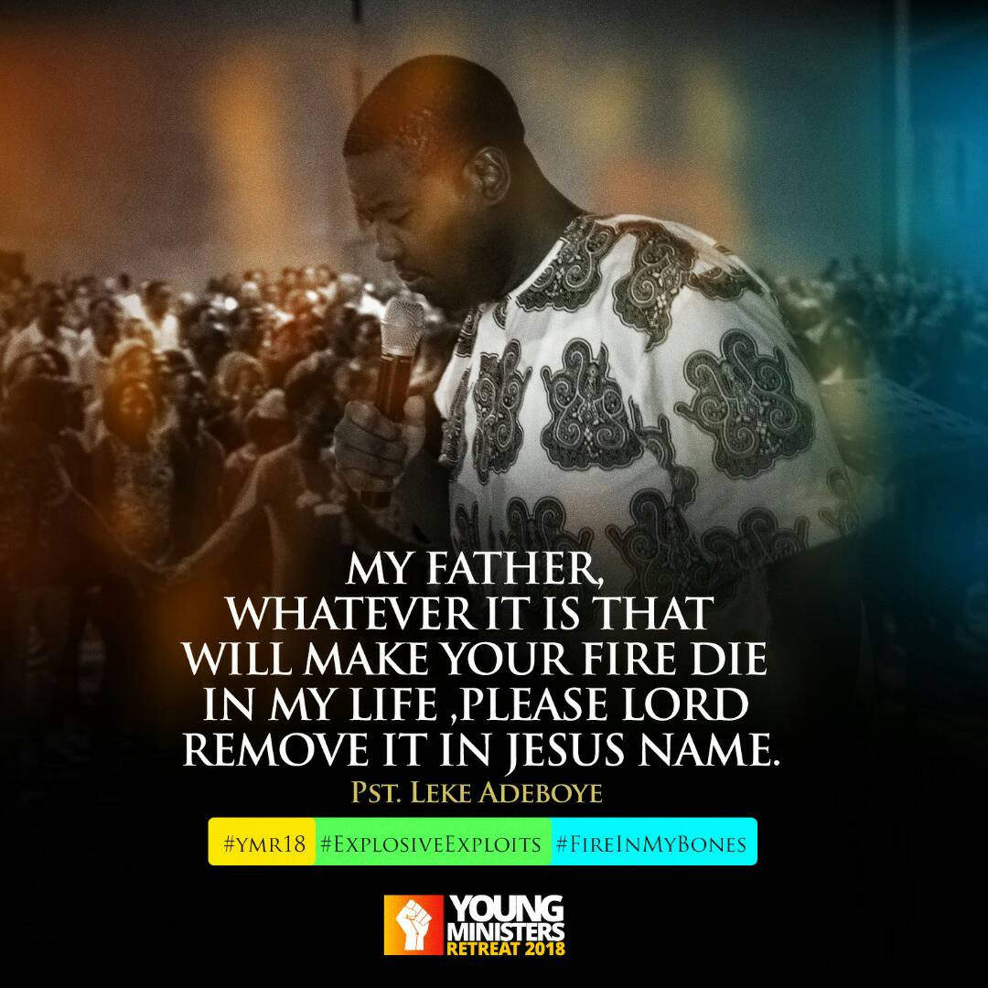 pdanielolawande's tweet photo. My Father! Whatever it is that will make your fire for in my life; Please Lord, remove it IN JESUS NAME.
Day 2
#YMR18
#ExplosiveExploits
#FireInMyBones https://t.co/3ta77wFn8o