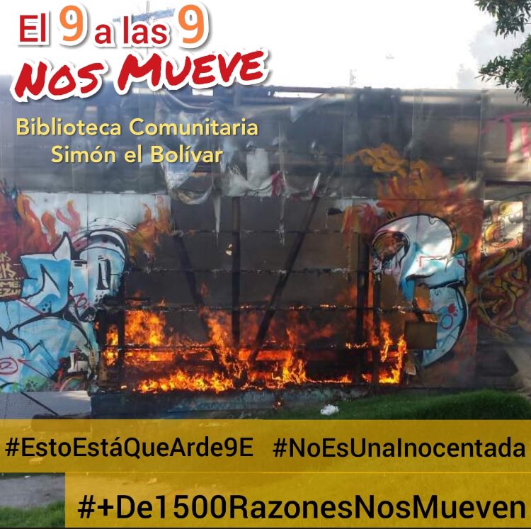 <a href="/Poncelia/">Carlos Ponce Fans</a> <a href="/Telemundo/">Telemundo</a> <a href="/Margaritarosadf/">Margarita Rosa</a> <a href="/gabyespino/">gaby espino</a> <a href="/laperico/">Laura Perico</a> Aquí jugaron con fuego y quemaron una biblioteca comunitaria! No podemos permitir que ahora los desalojen del espacio que queda como biblioteca. #MásDe1500Razones #EstoEstaQueArde9E #El9Alas9NosMueve