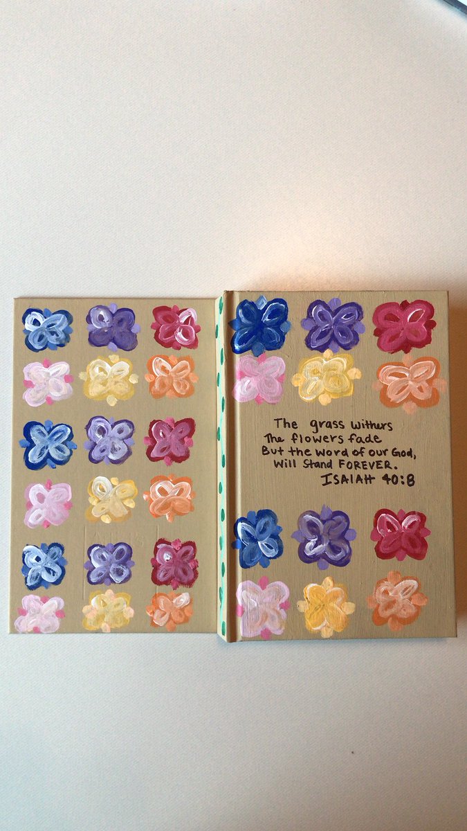 kyleighjowhite1's tweet photo. HEY GUYS! To help fund for my mission trip I will be selling hand painted journals! They are $20 a piece and are great for journaling, sketching, and church notes! DM me if interested! :) thank you for all the support! https://t.co/p40lGx5lE0