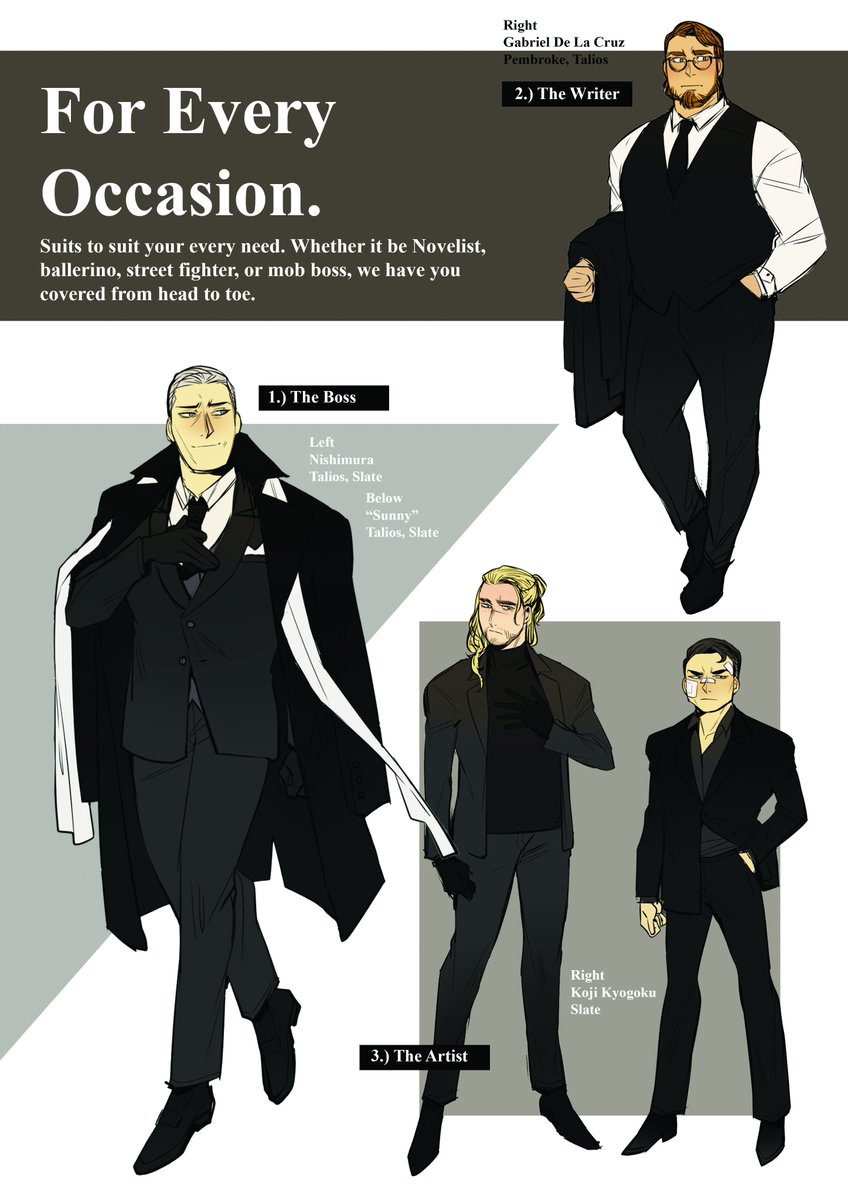 Some pages featuring my Gangster Sons as well~
Once again the text is just whatever I could think up lmao.
I love the way these pages in particular ended up looking printed...