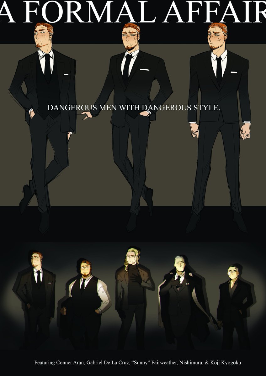 Some pages featuring my Gangster Sons as well~
Once again the text is just whatever I could think up lmao.
I love the way these pages in particular ended up looking printed...