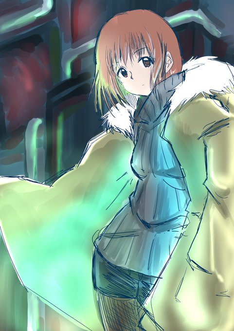 おそらく只者ではないモッズコートを着た女を描きました 