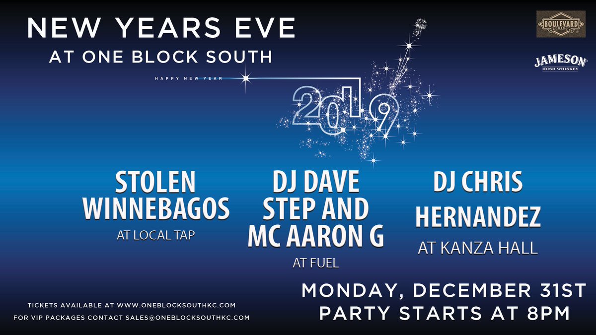 Don't miss out on the BIGGEST PARTY of the year! #NYE2019 in <a href="/OneBlockSouthKC/">One Block South KC</a>! Y'know you don't want to miss out on this! For VIP info, email sales@oneblocksouthkc.com