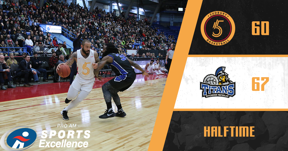 TheSudburyFive's tweet photo. Now with the☝️half down the FIVE look to bring some heat to the home court! 🔥 Down by 7⃣ but have room to bring it back the FIVE way! 
#kingsoftheundergroung #ourgame #fiveway https://t.co/MKMhsAOeWN