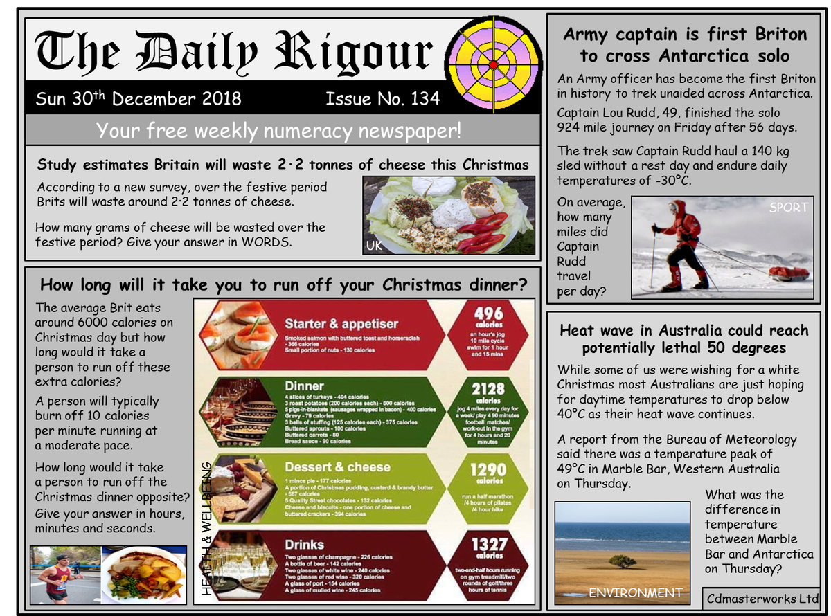 RigourMaths's tweet photo. Want to improve your numeracy skills? Try this weeks #DailyRigour 134, your FREE numeracy newspaper. Download this and view all past editions on our webpage; https://t.co/tYDyzZV3r2. #numeracy #CfE #parentalengagement https://t.co/EGPdlY6m4E